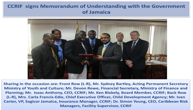 CCRIF signs MoU with the Government of Jamaica Group Picture