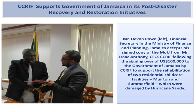 CCRIF Supports Government of Jamaica in its Post-Disaster Recovery and Restorati