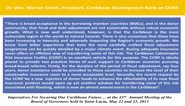 Dr. Wm. Warren Smith, President, Caribbean Development Bank on CCRIF