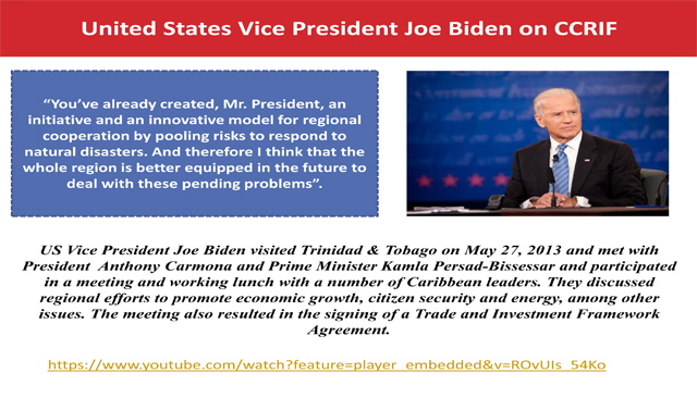 United States Vice President Joe Biden on CCRIF
