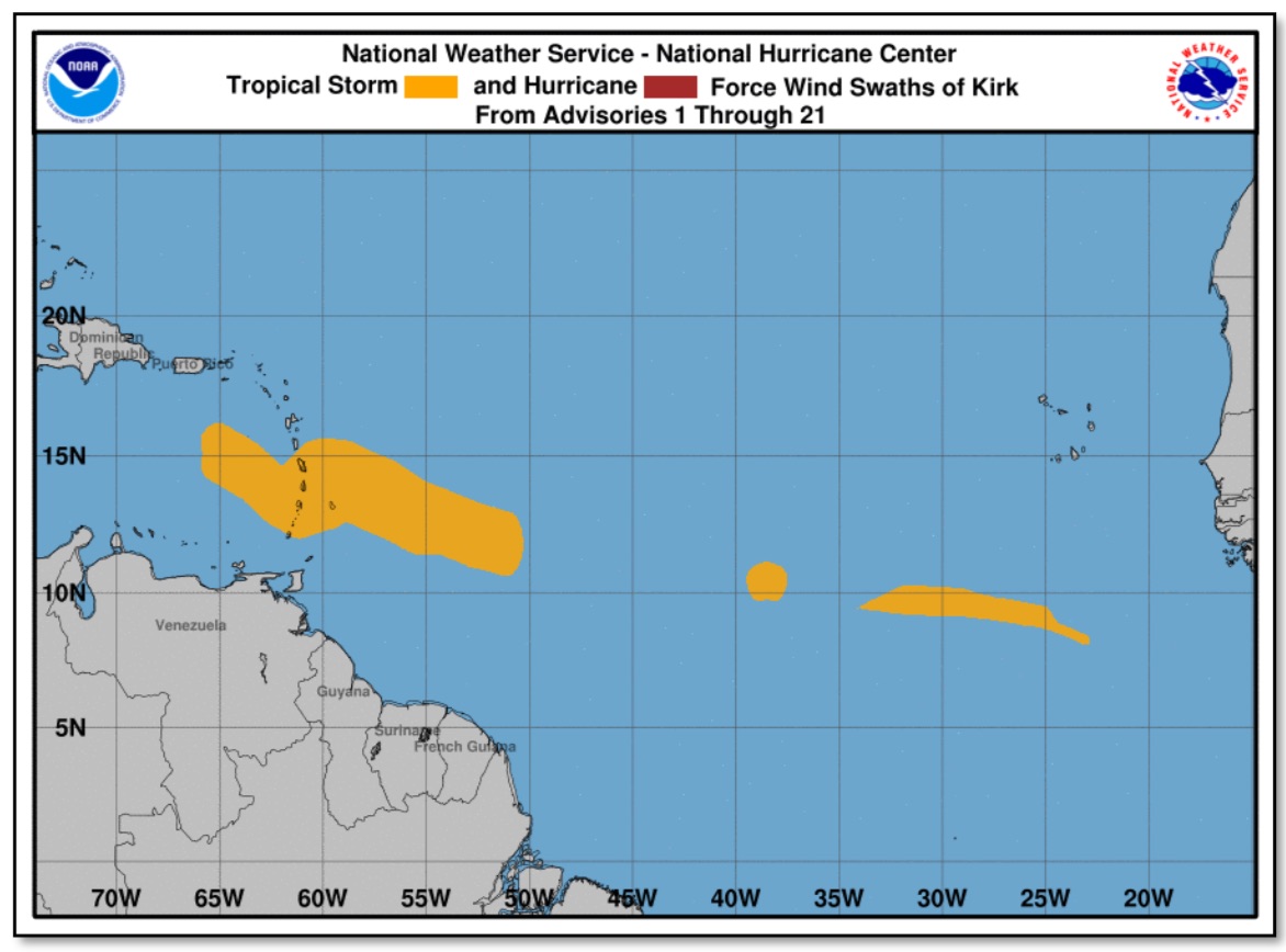 Event Briefing - Tropical Storm Kirk Excess Rainfall - Covered Area Rainfall Event - Barbados - September 28-29, 2018