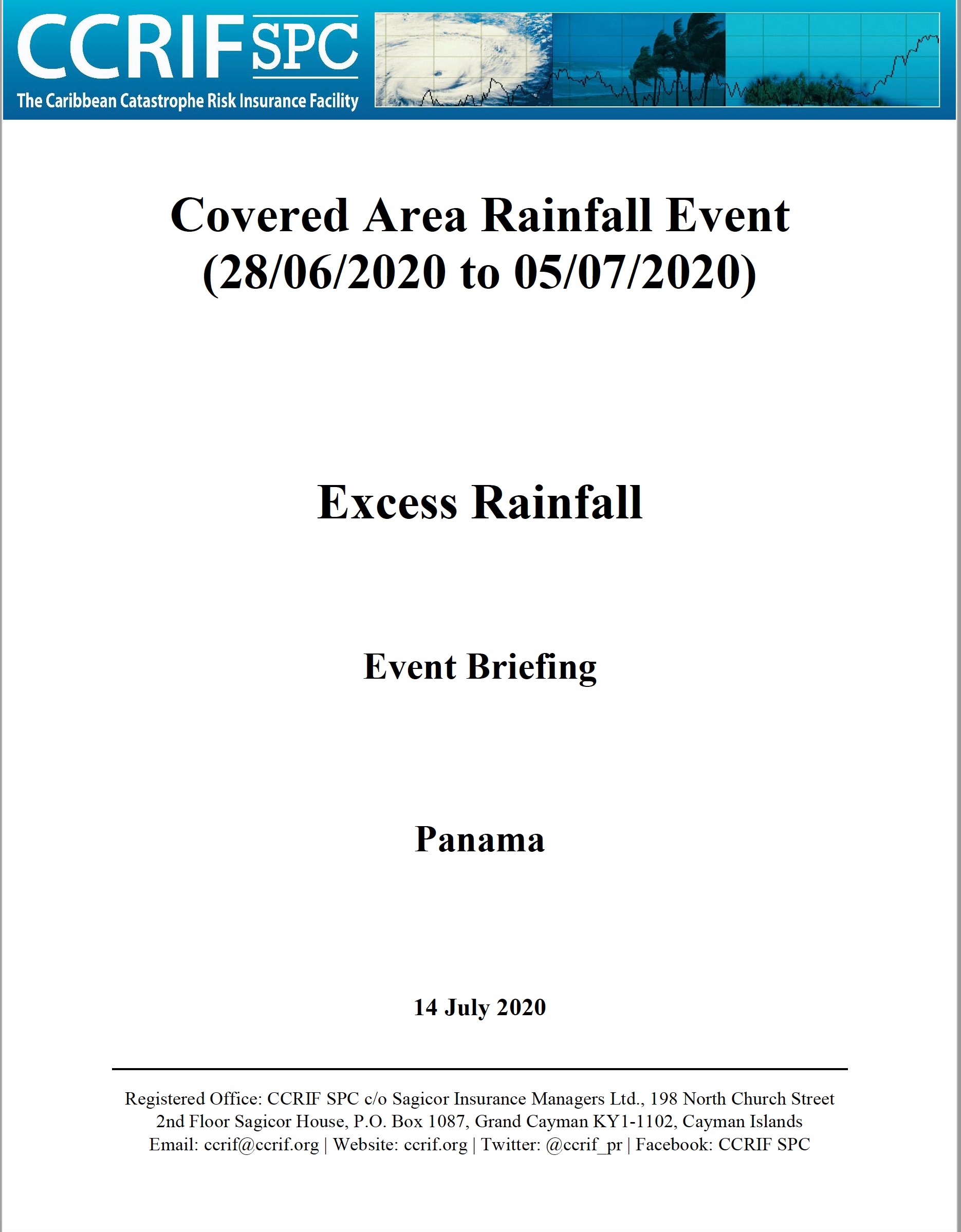 Event Briefing - Excess Rainfall - Covered Area Rainfall Event - Panama- July 14 2020
