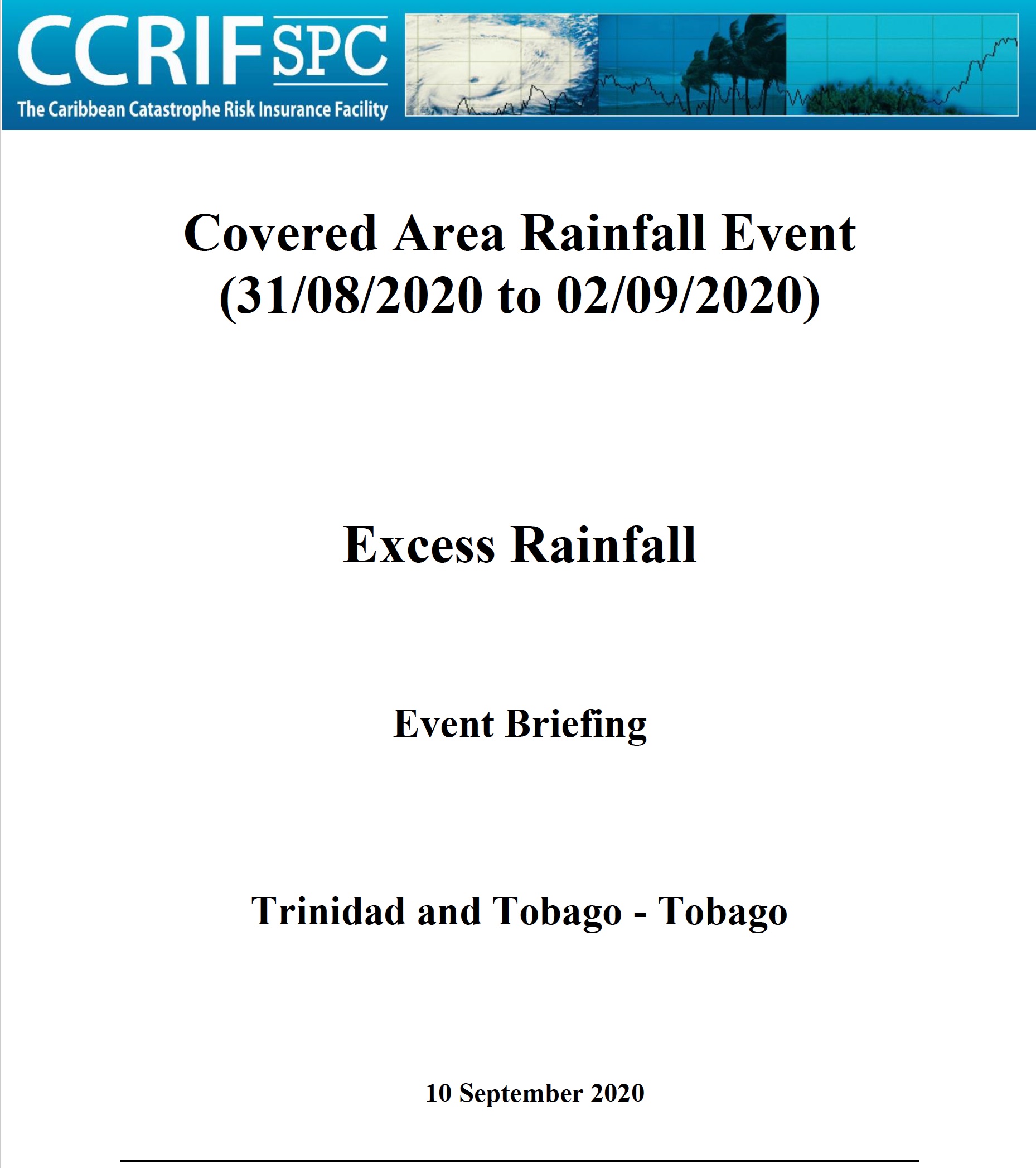 Event Briefing - Excess Rainfall - Covered Area Rainfall Event - Grenada - September 10 2020