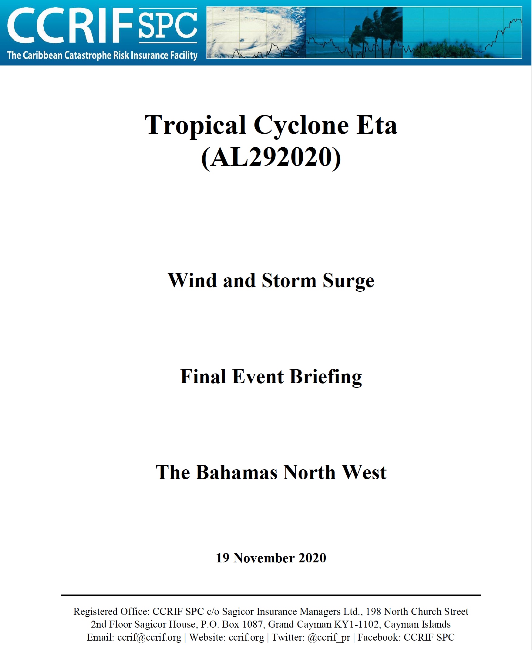 Event Briefing - TC Eta - Wind and Storm Surge - The Bahamas North West - November 19 2020