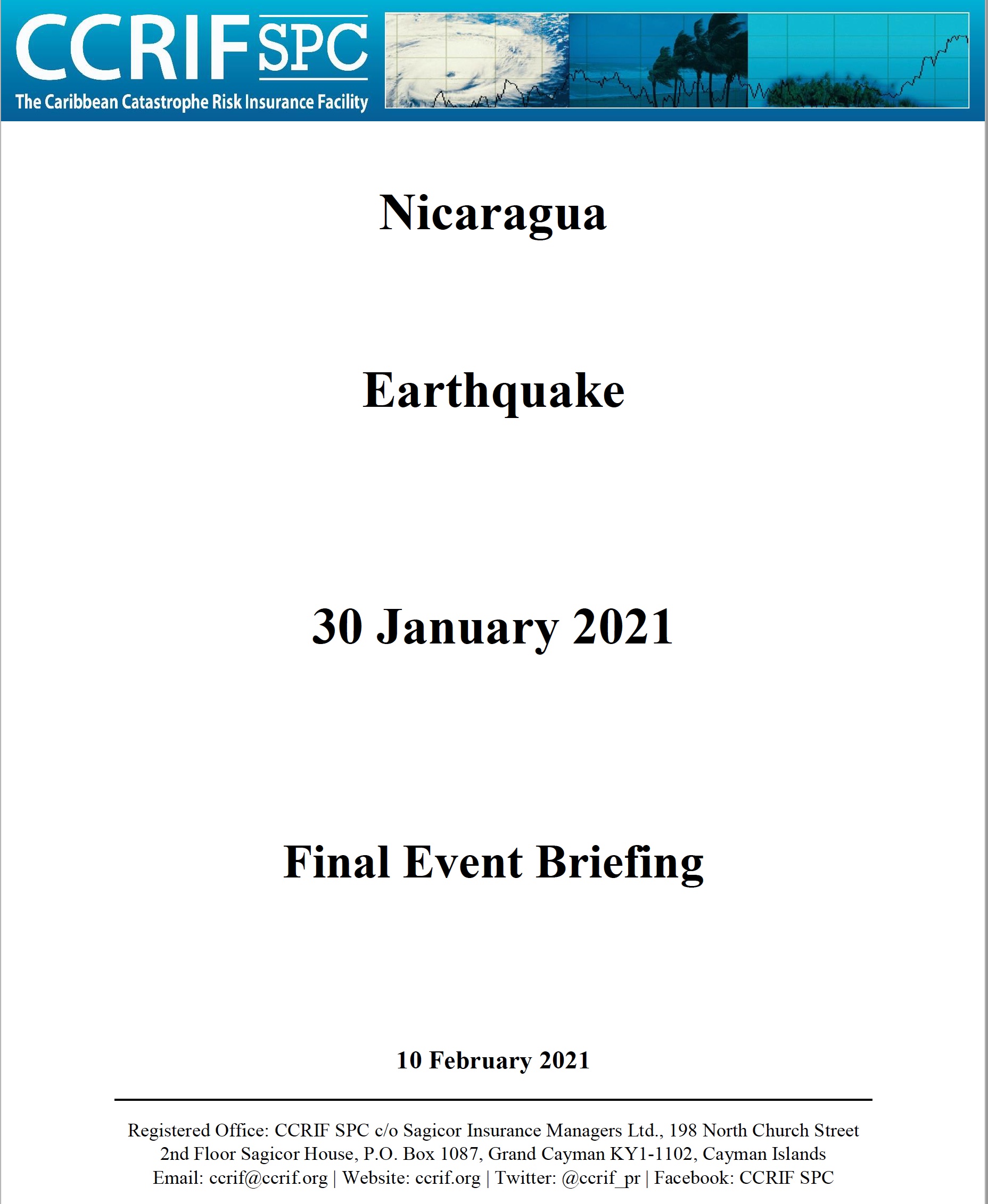 Final Event Briefing - Earthquake - Nicaragua - January 30 2021