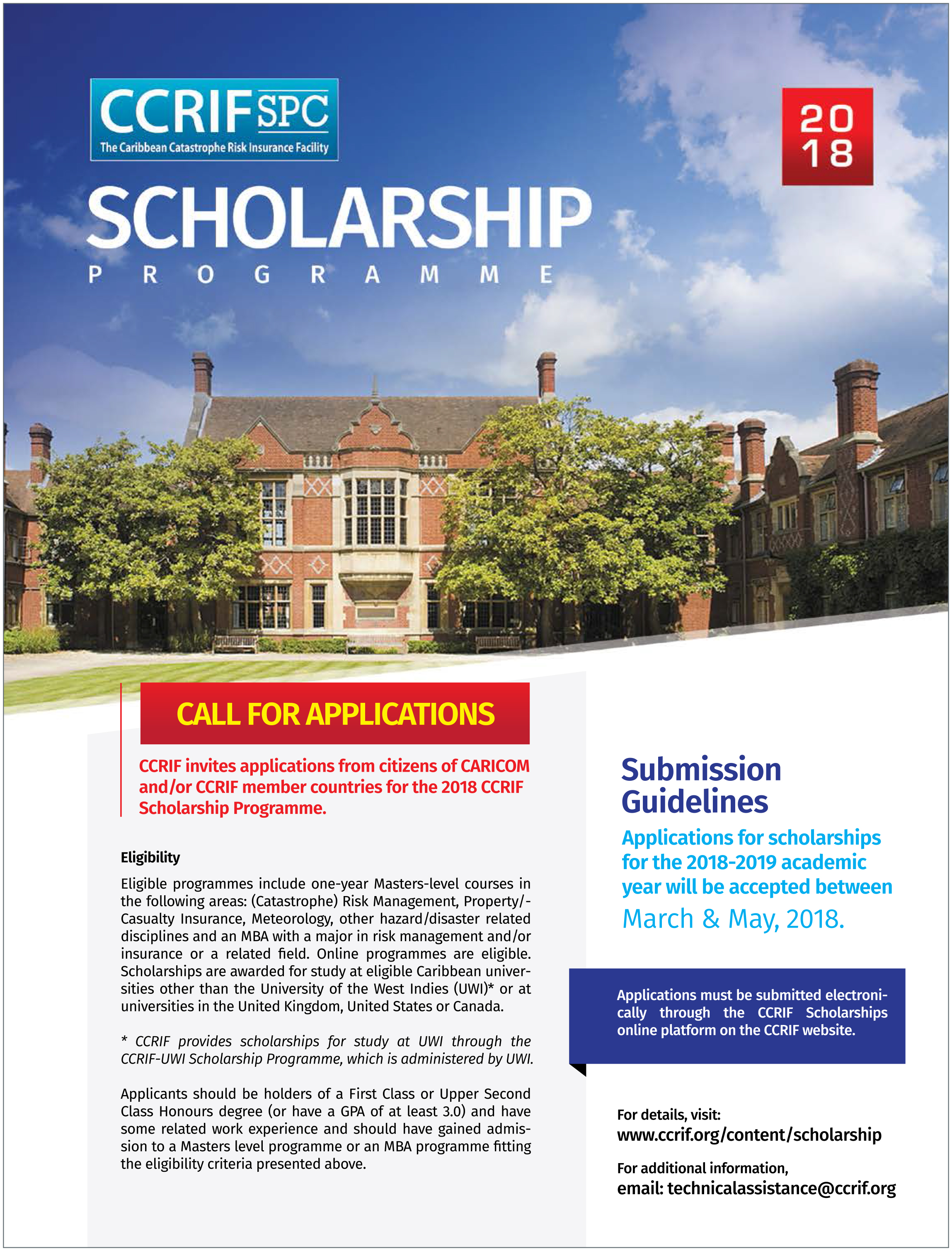 ccrif scholarship programme ccrif spc scholarships criteria
