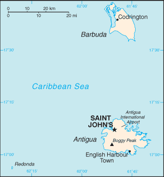 Map of Antigua & Barbuda