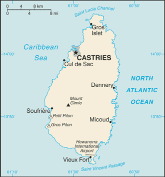 Map of St. Lucia