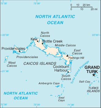 Map of Turks & Caicos Islands
