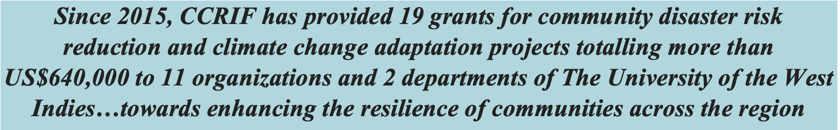 Fact - 2015-2020 CCRIF SPC Small Grants Programme