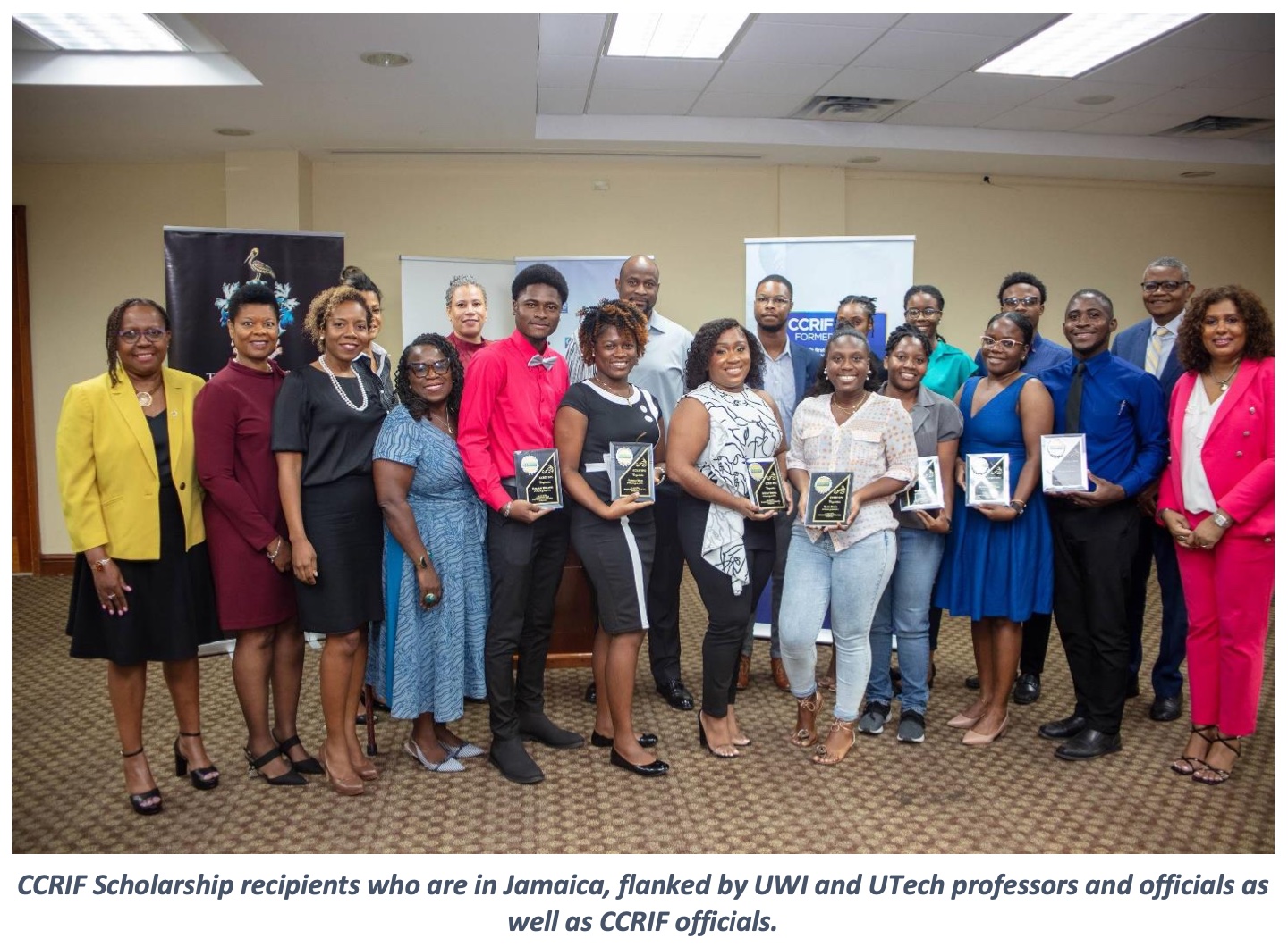 CCRIF Scholarship recipients present in Jamaica