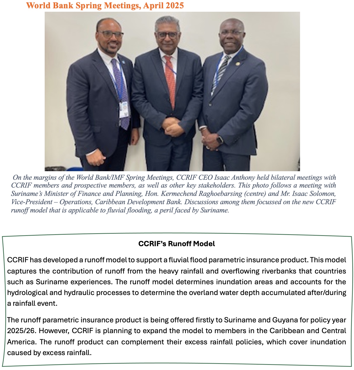 World Bank Spring Meetings, April 2025