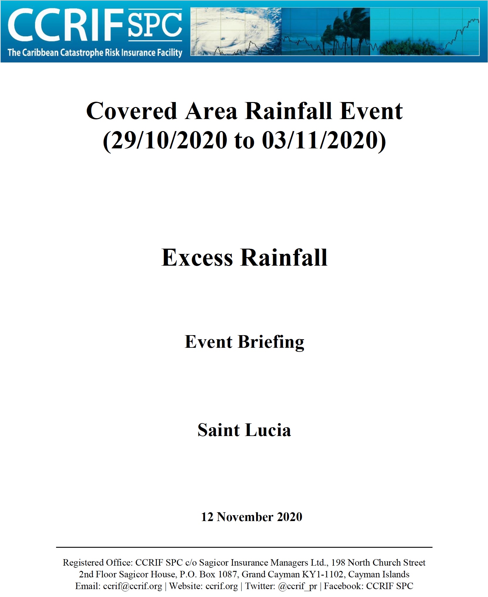 Event Briefing - Excess Rainfall - Covered Area Rainfall Event - Saint Lucia - November 12 2020