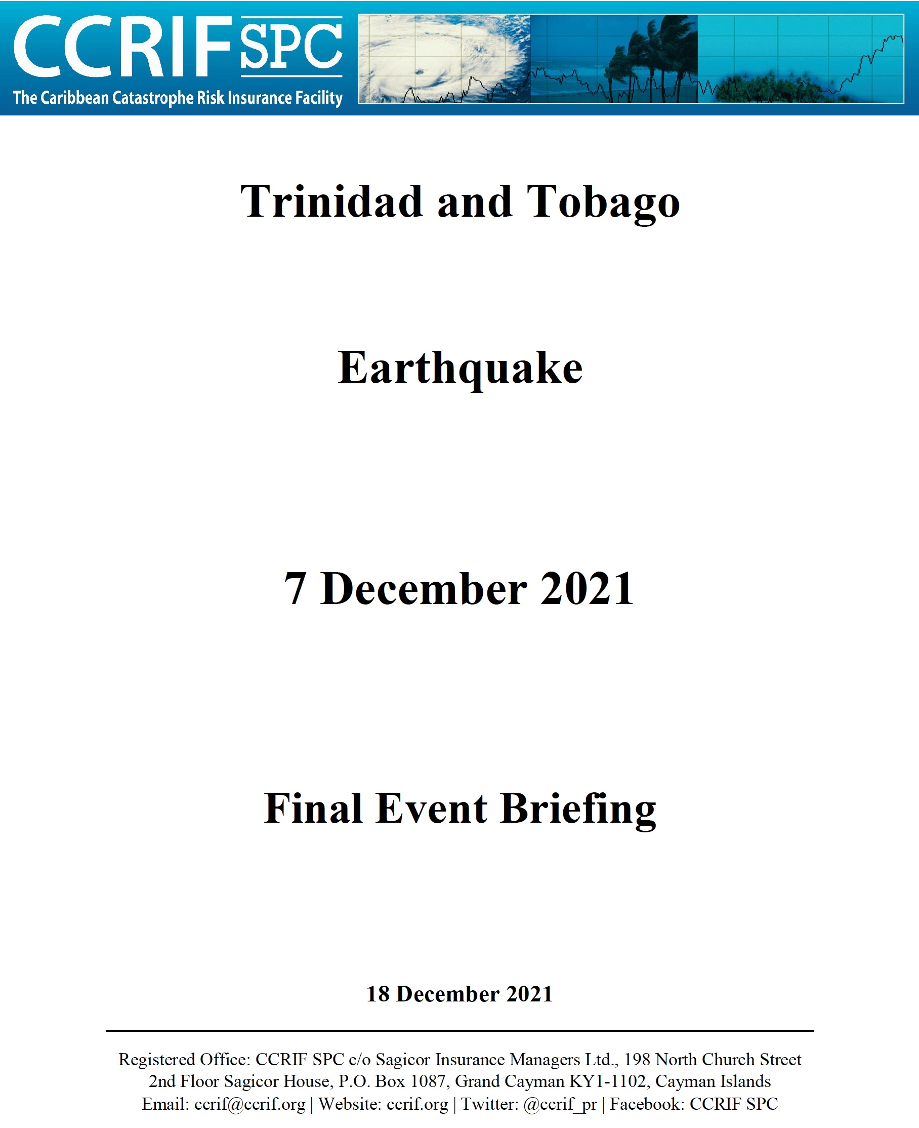 Final Event Briefing - Earthquake - Trinidad and Tobago- December 18 2021