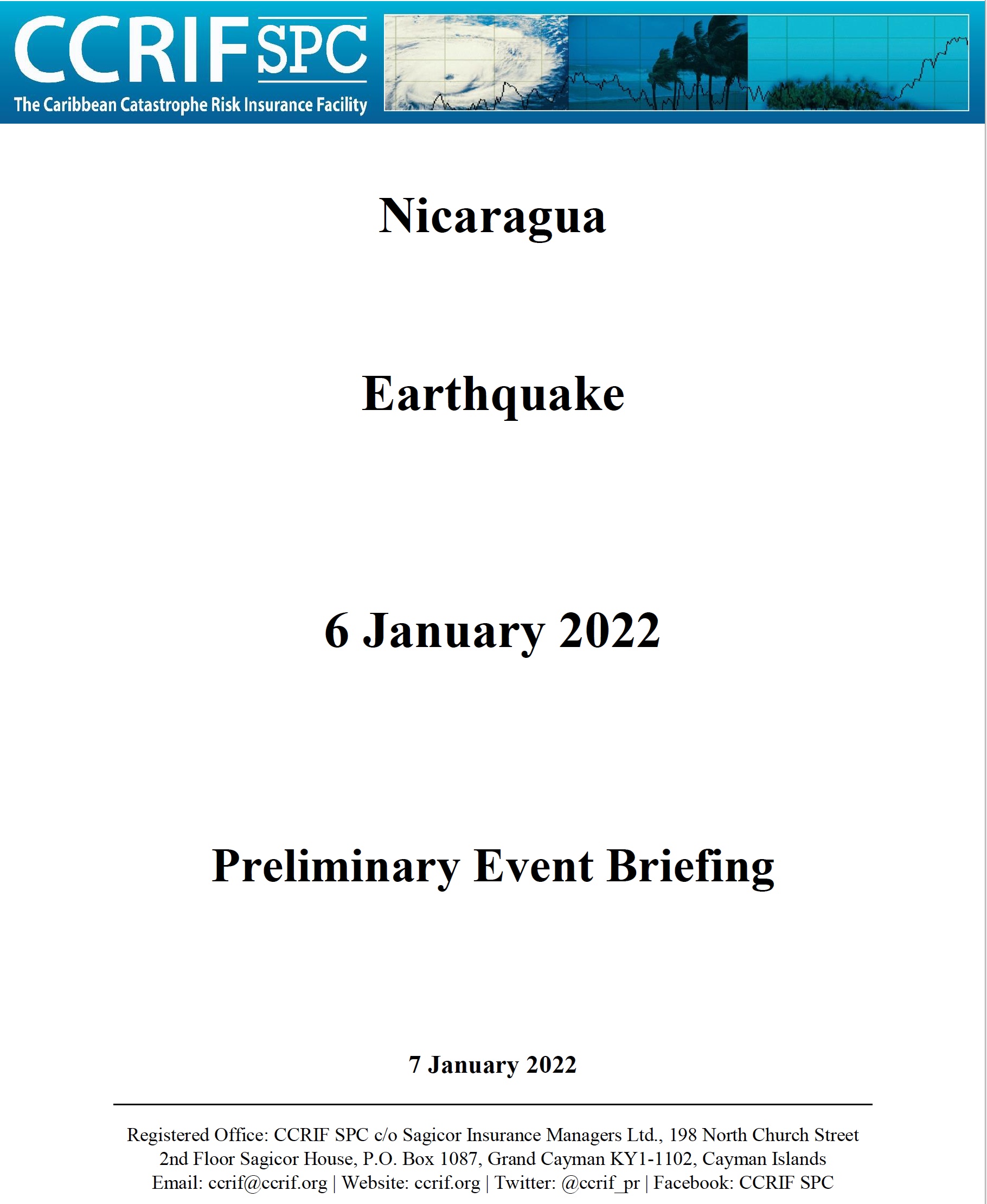 Preliminary Event Briefing - Earthquake - Nicaragua - January 6 2022
