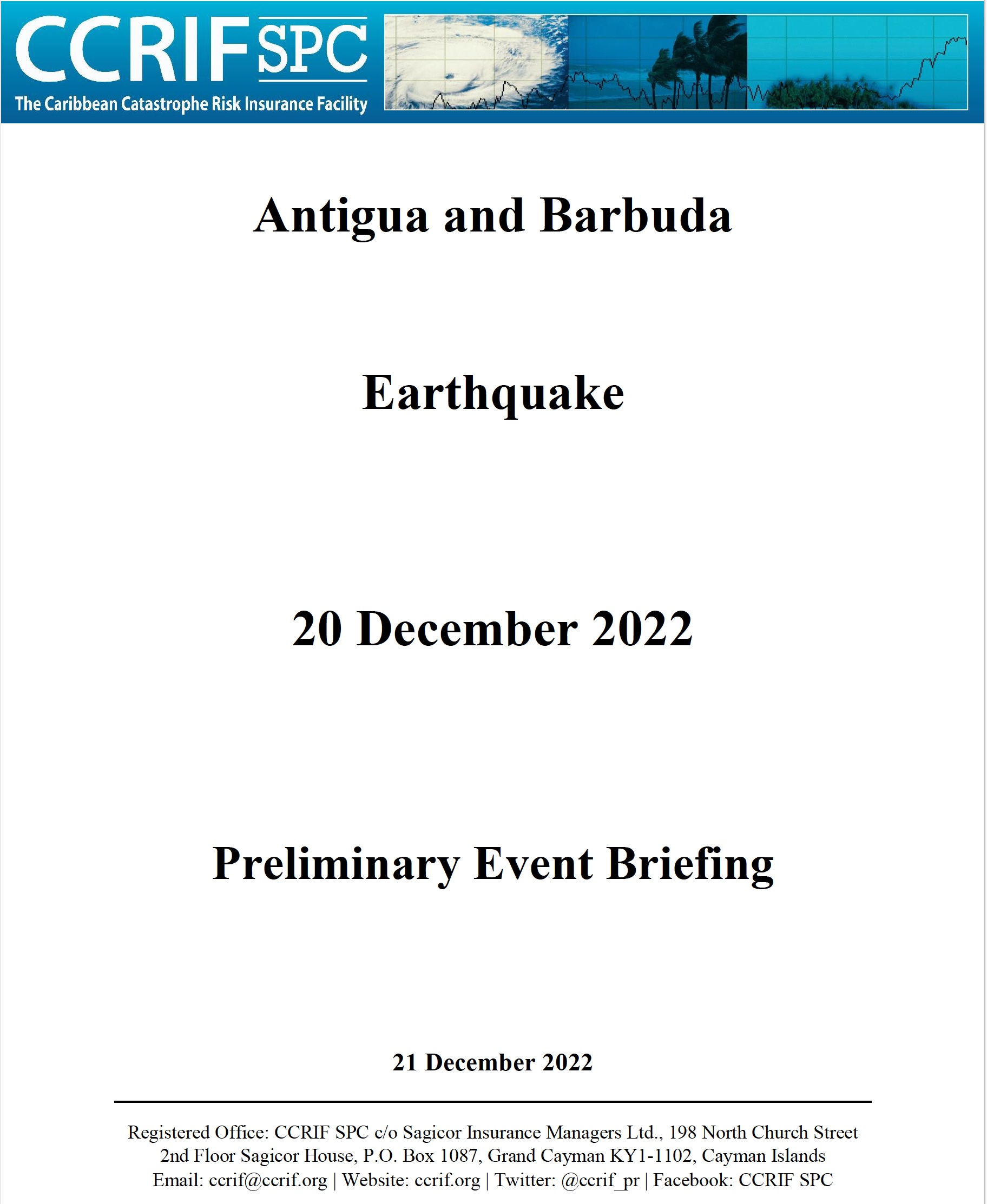 Preliminary Event Briefing - Earthquake - Antigua and Barbuda - December 20 2022