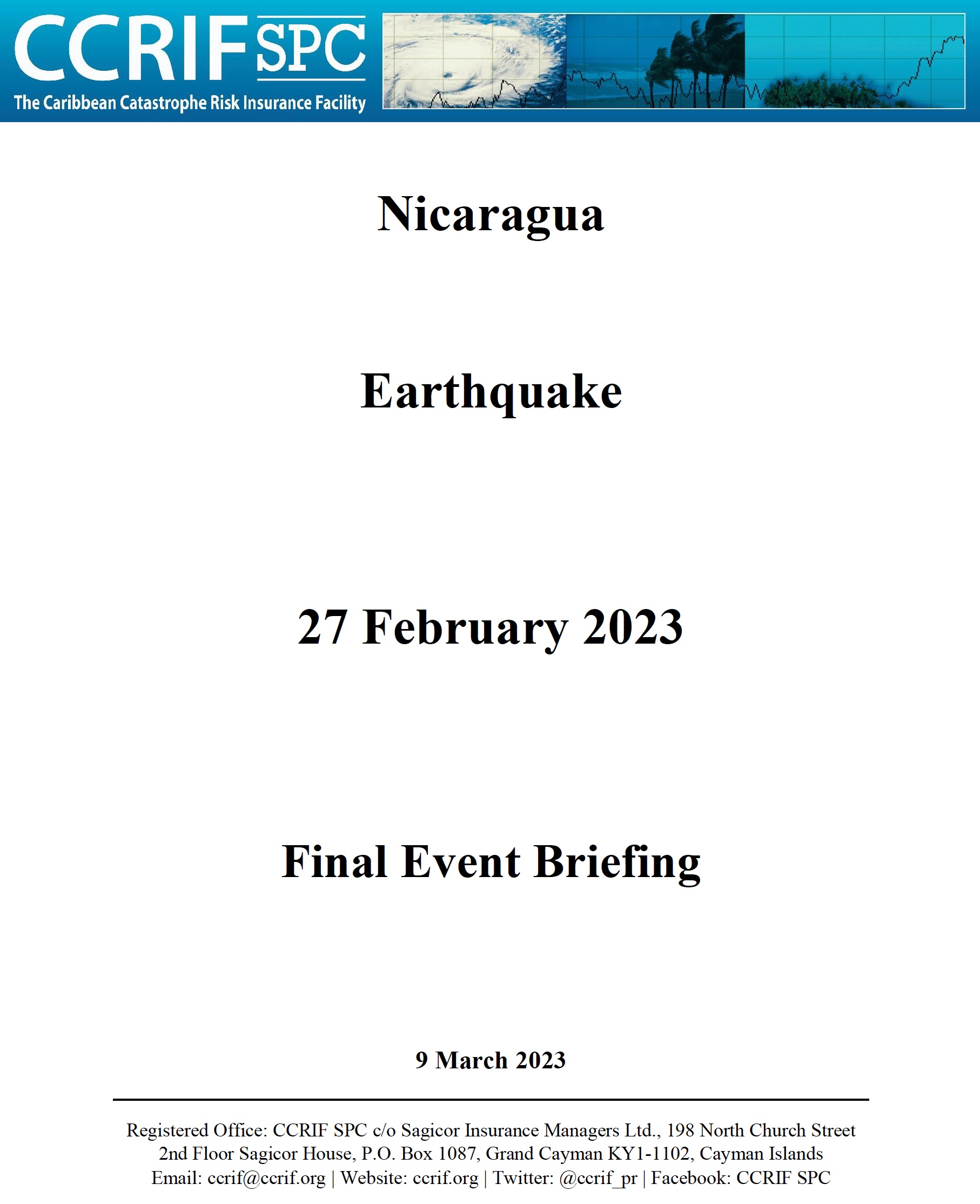 Final Event Briefing - Earthquake - Nicaragua - February 27 2023