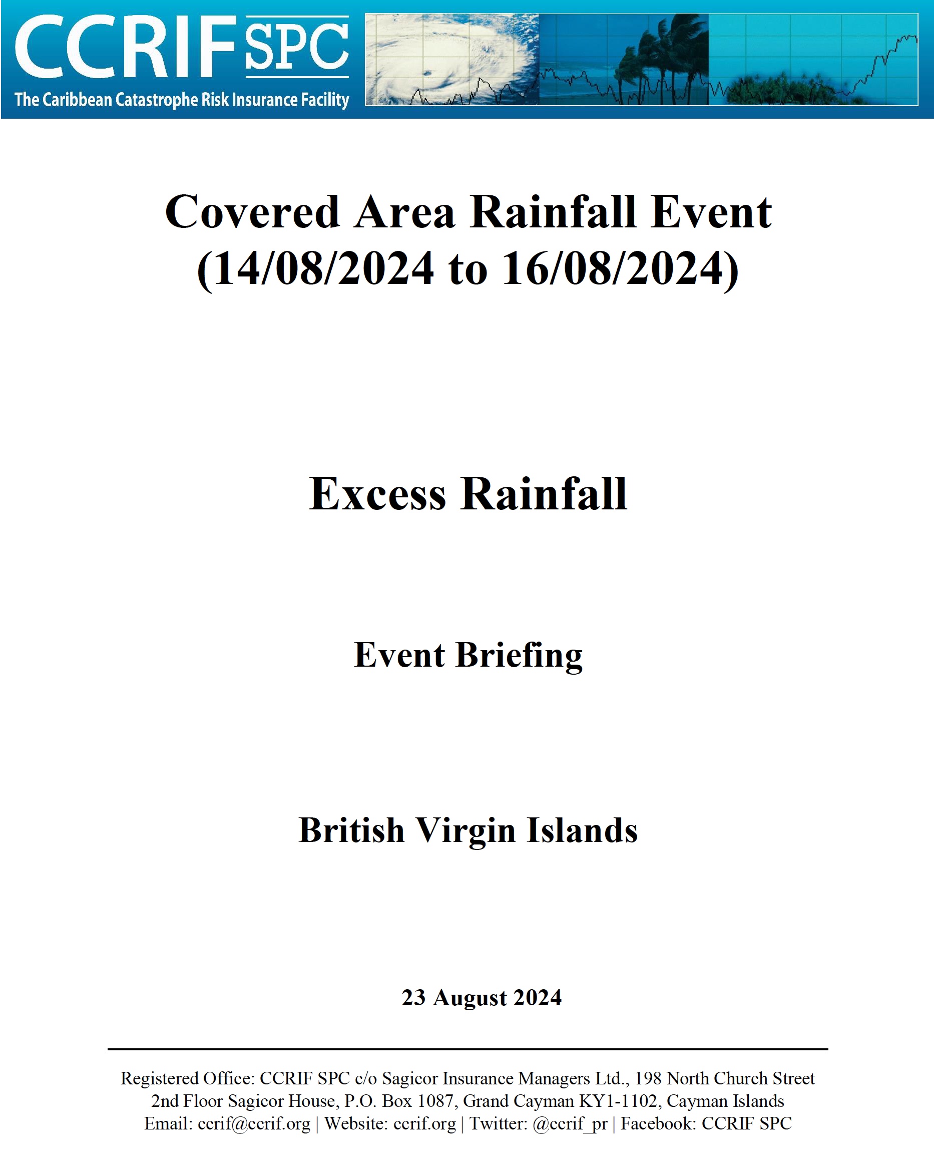 Event Briefing - Excess Rainfall - Covered Area Rainfall Event - British Virgin Islands- August 23 2024