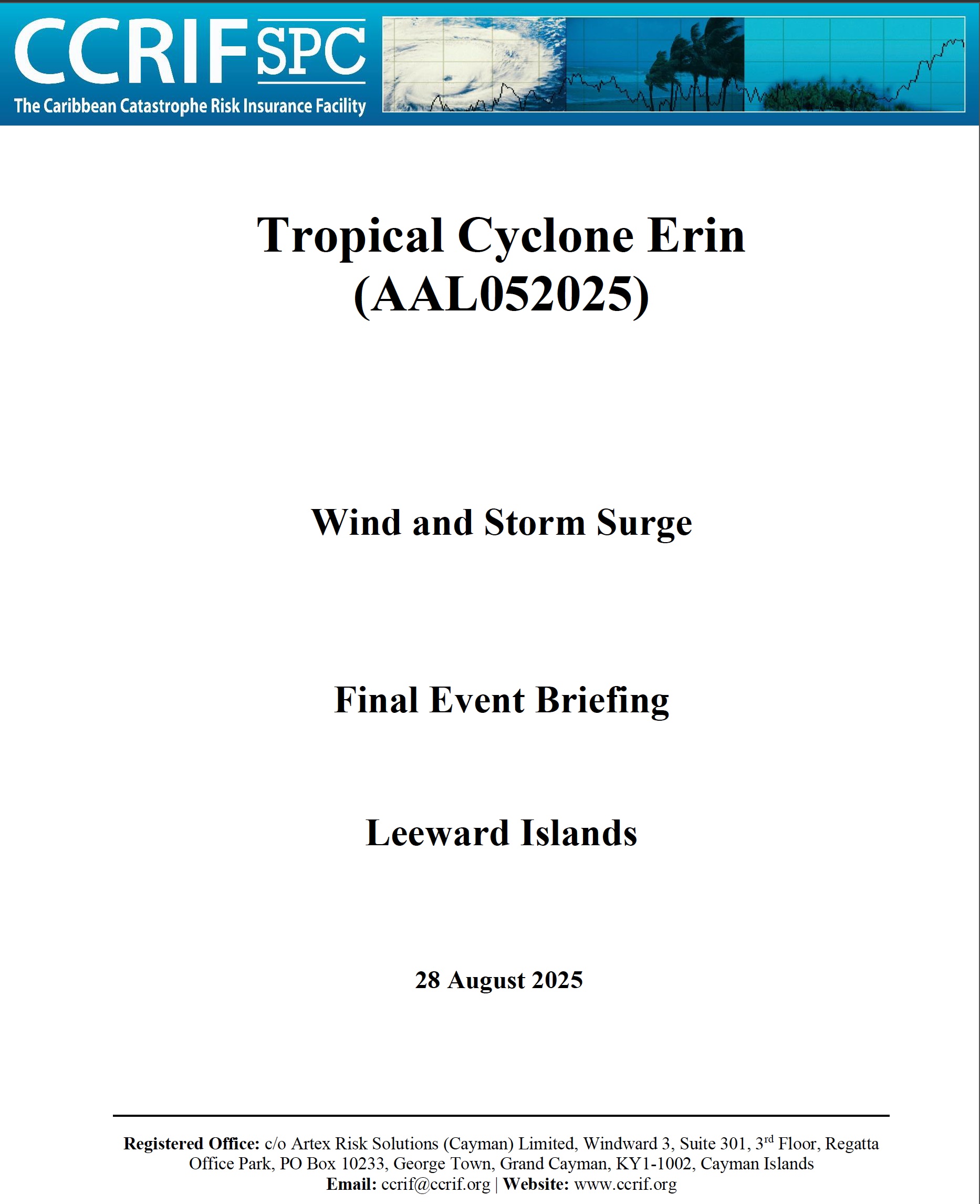Final Event Briefing - TC Erin - Winda and Storm Surge - Leeward Islands - August 28 2025