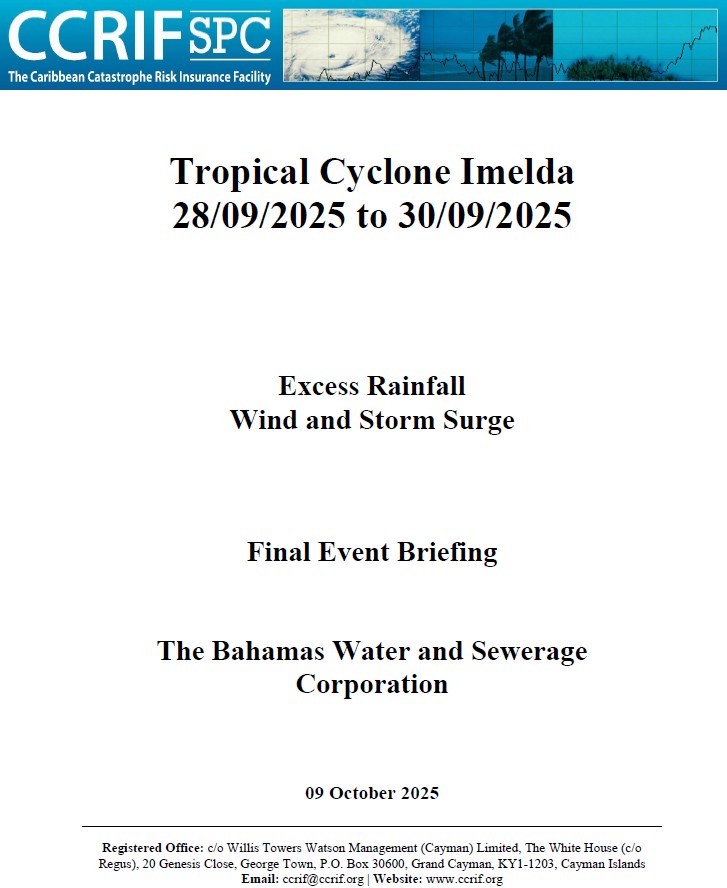 Final Event Briefing - TC Imelda -Excess Rainfall / Wind and Storm Surge - The Bahamas Water and Sewerage Corporation - October 9 2025