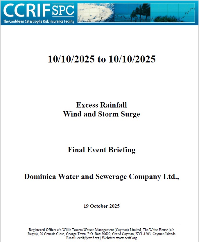 Final Event Briefing - TC Jerry -Excess Rainfall / Wind and Storm Surge - Dominica Water and Sewerage Company Ltd - October 19 2025