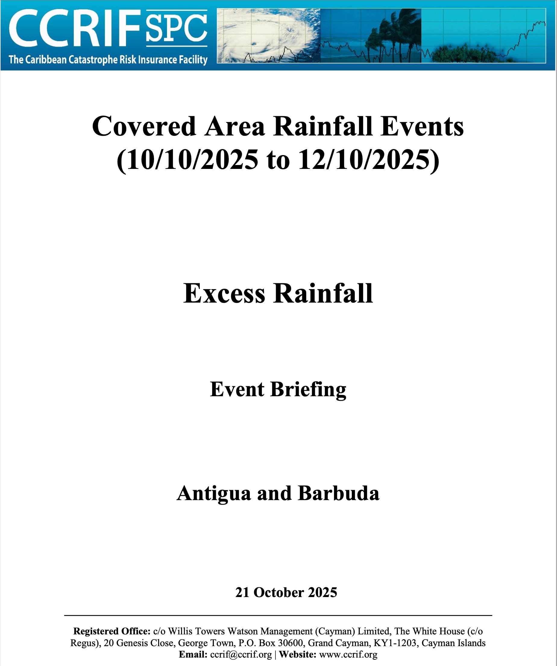 Event Briefing - Covered Area Rainfall Events (10/10/2025 to 12/10/2025) - Excess Rainfall - Antigua and Barbuda - October 21 2025