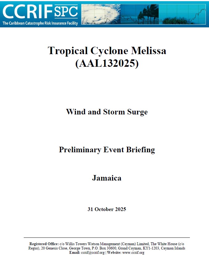 Preliminary Event Briefing - TC Melissa - Wind and Storm Surge - Jamaica - October 31 2025