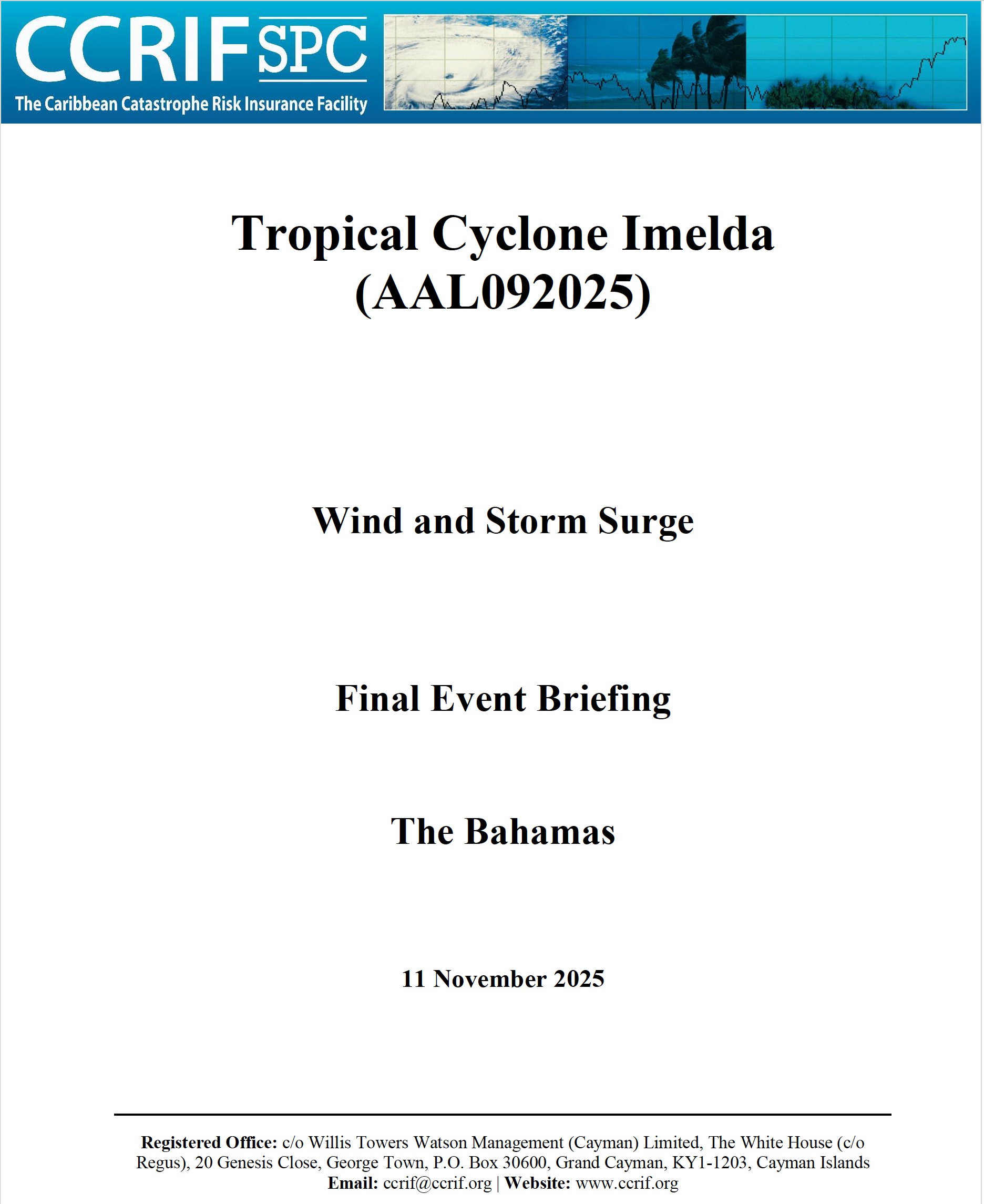 Final Event Briefing - TC Imelda - Winda and Storm Surge - The Bahamas - November 11 2025