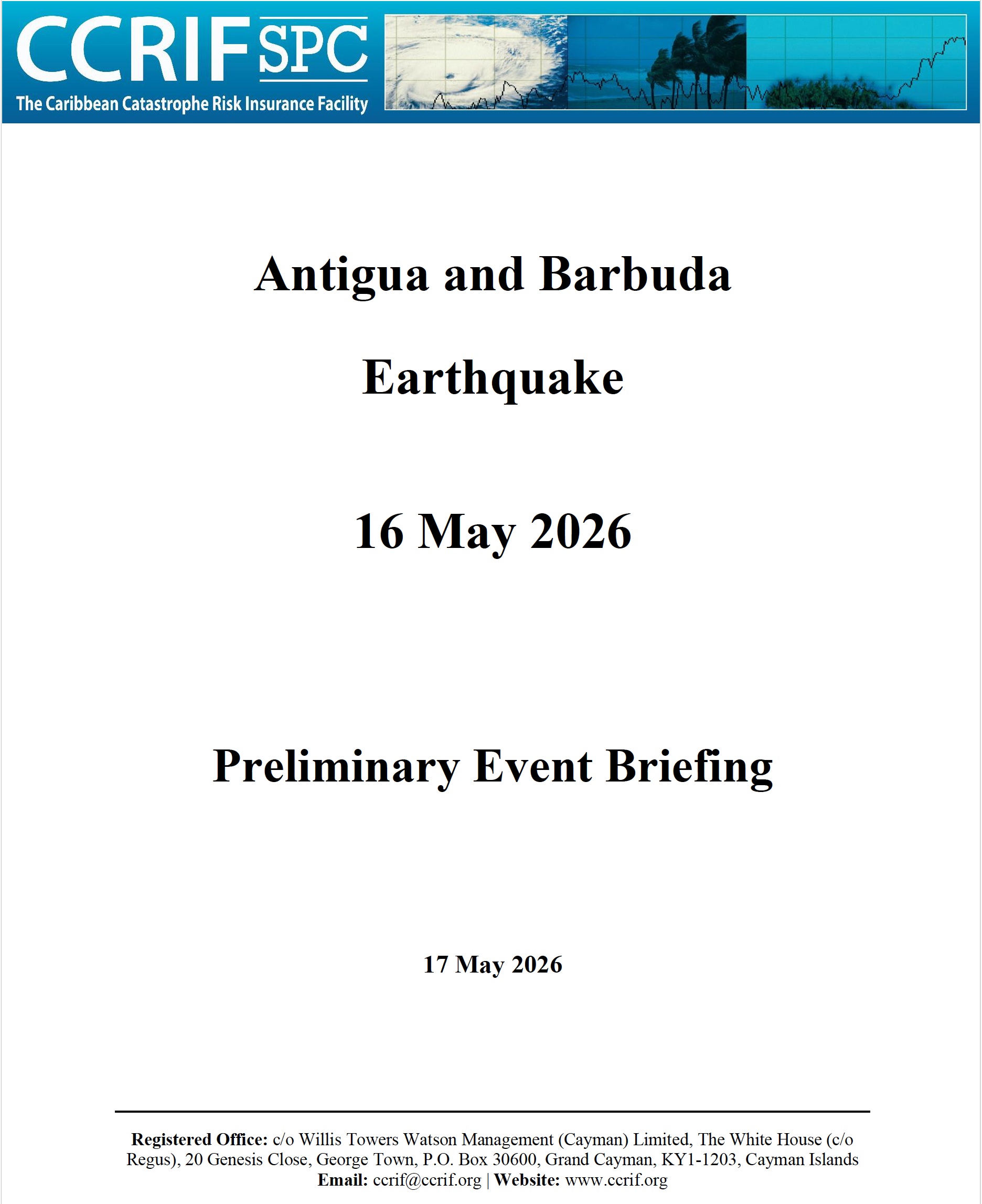 Preliminary Event Briefing - Earthquake - Antigua and Barbuda - May 16 2026