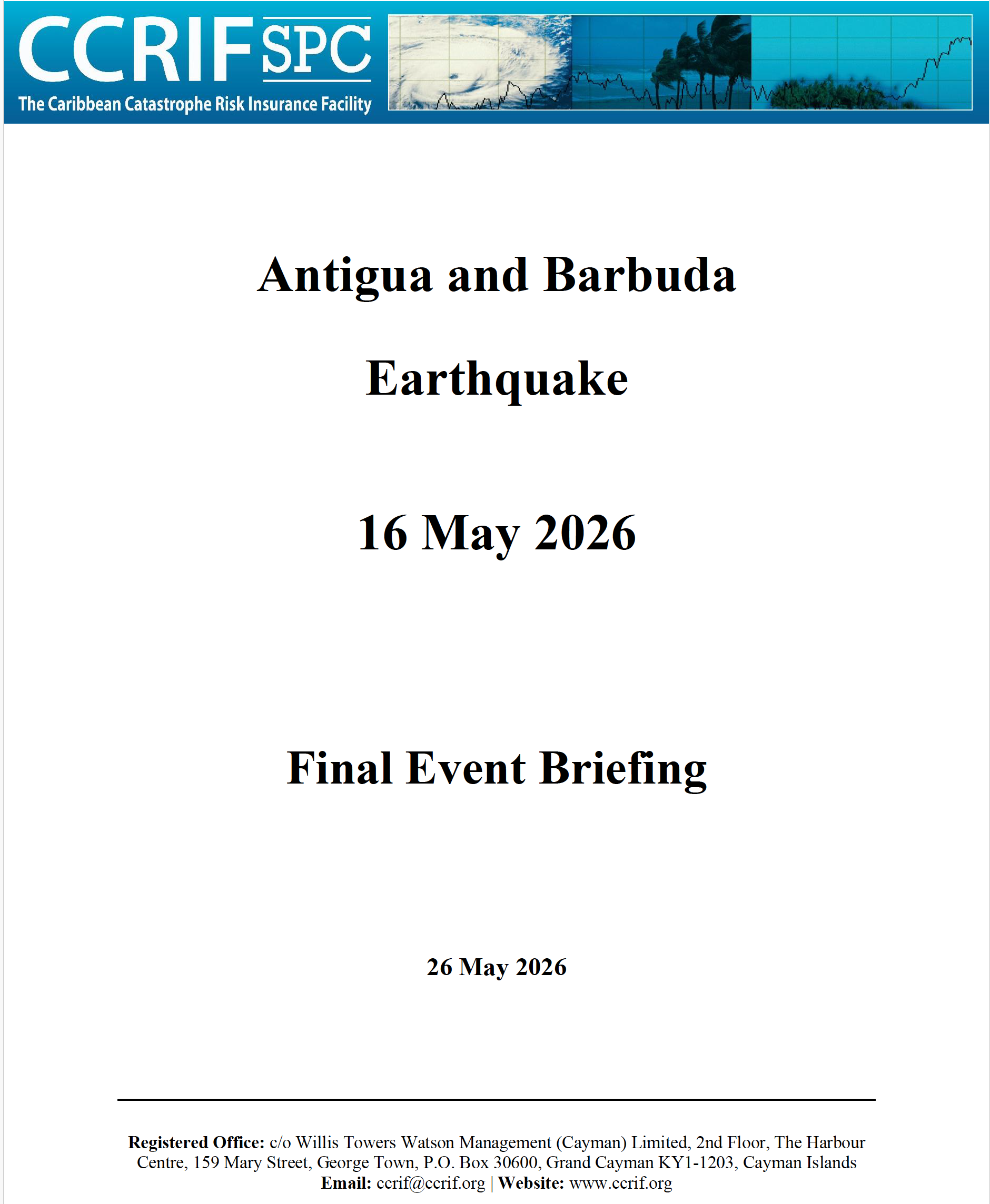 Final Event Briefing - Earthquake - Antigua and Barbuda - May 26 2026