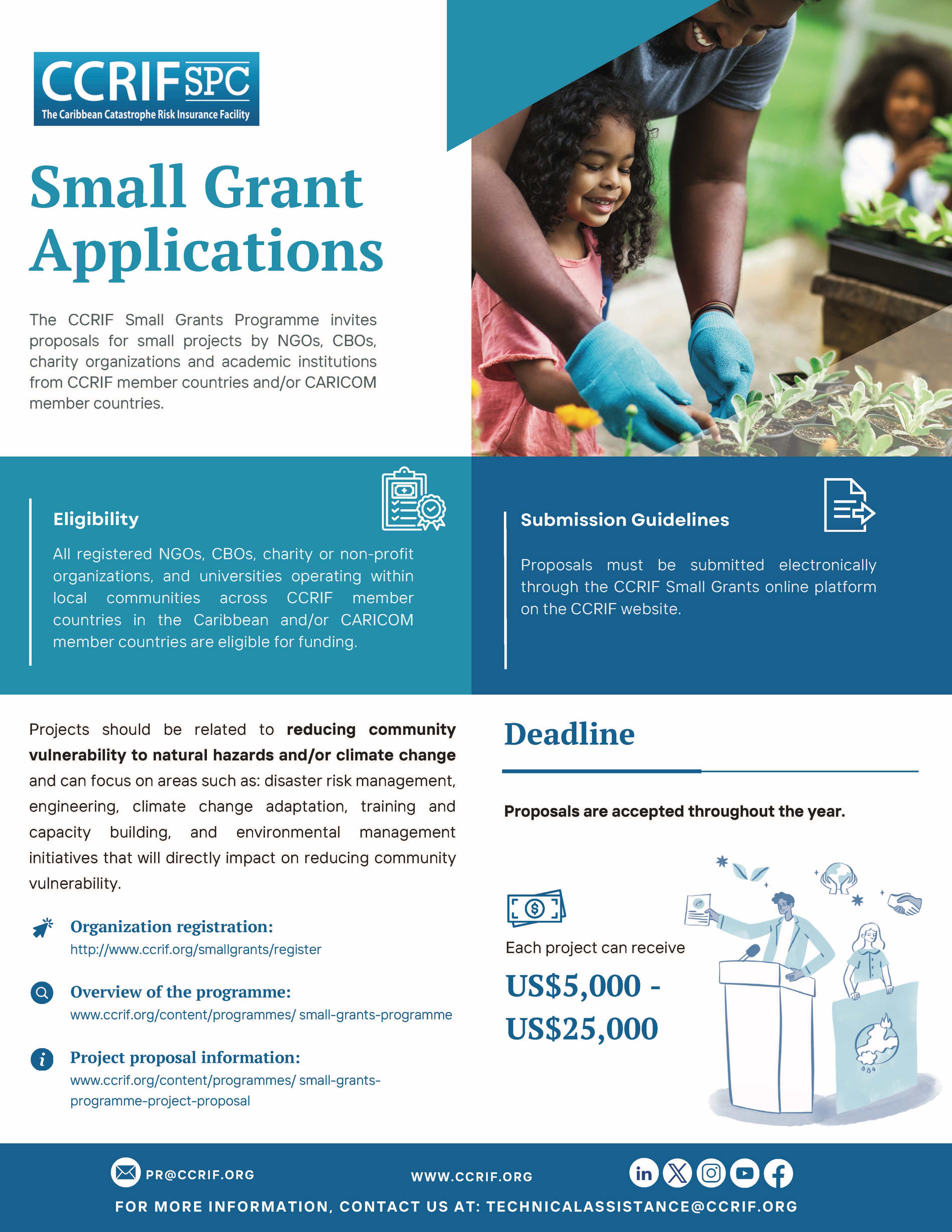 CCRIF Small Grants Programme Flyer