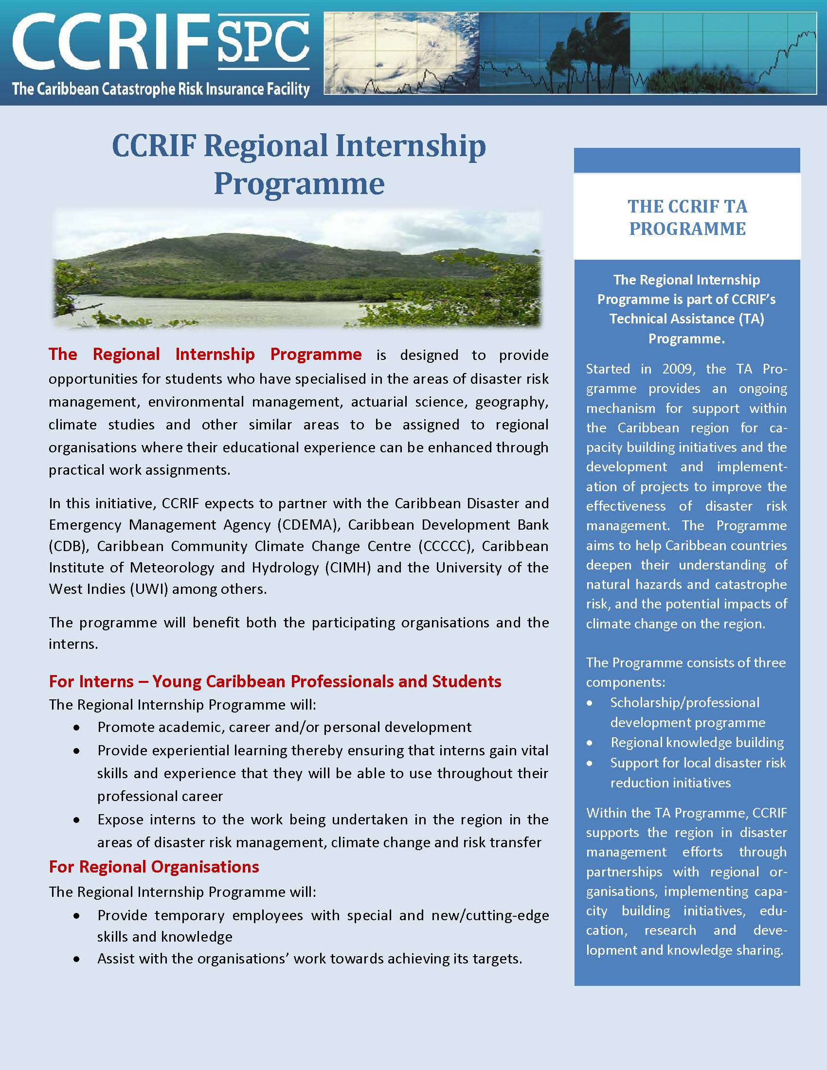 CCRIF Regional Internship Programme