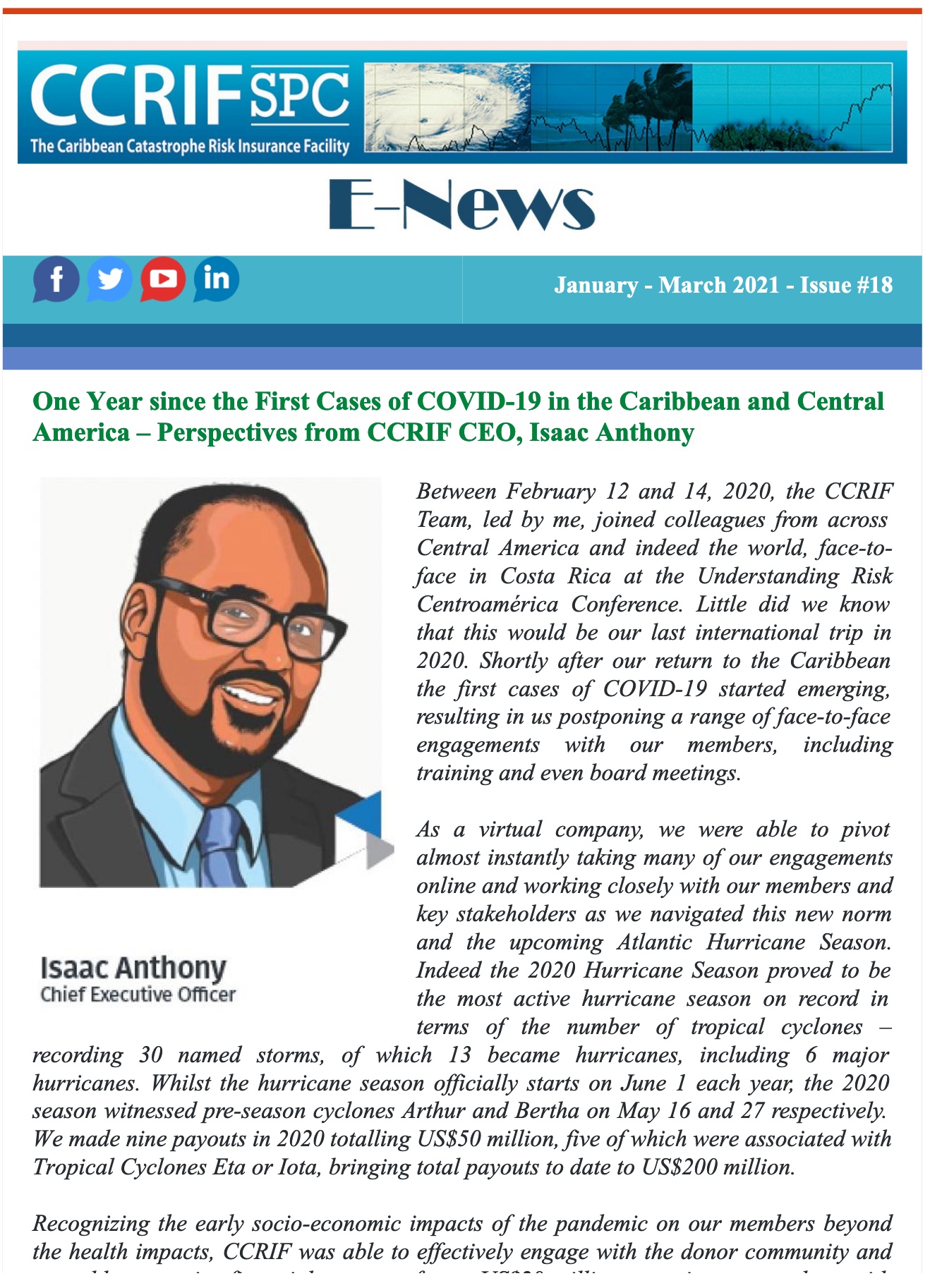 CCRIF SPC - E-News - January/March 2021