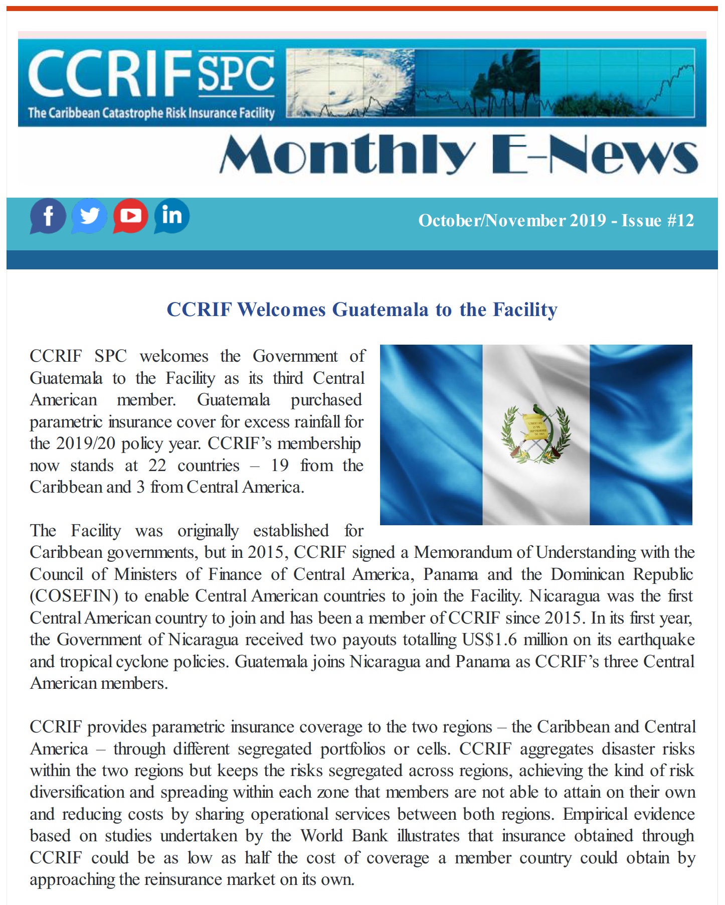 CCRIF SPC - E-News - October/November 2019