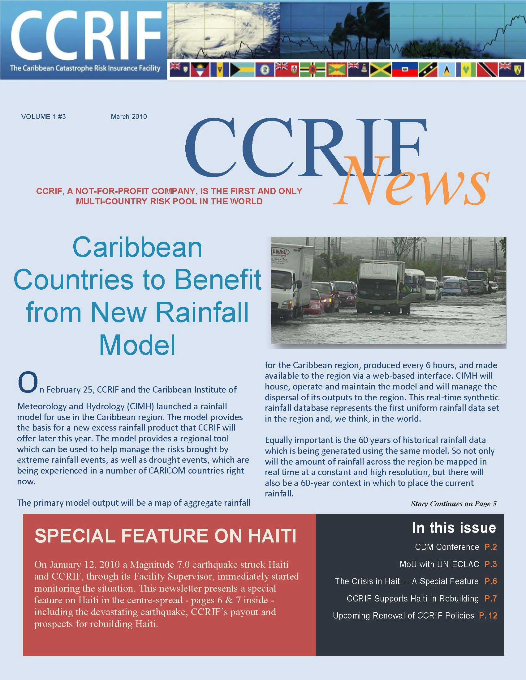 CCRIF News - Vol 1, No 3 - March 2010