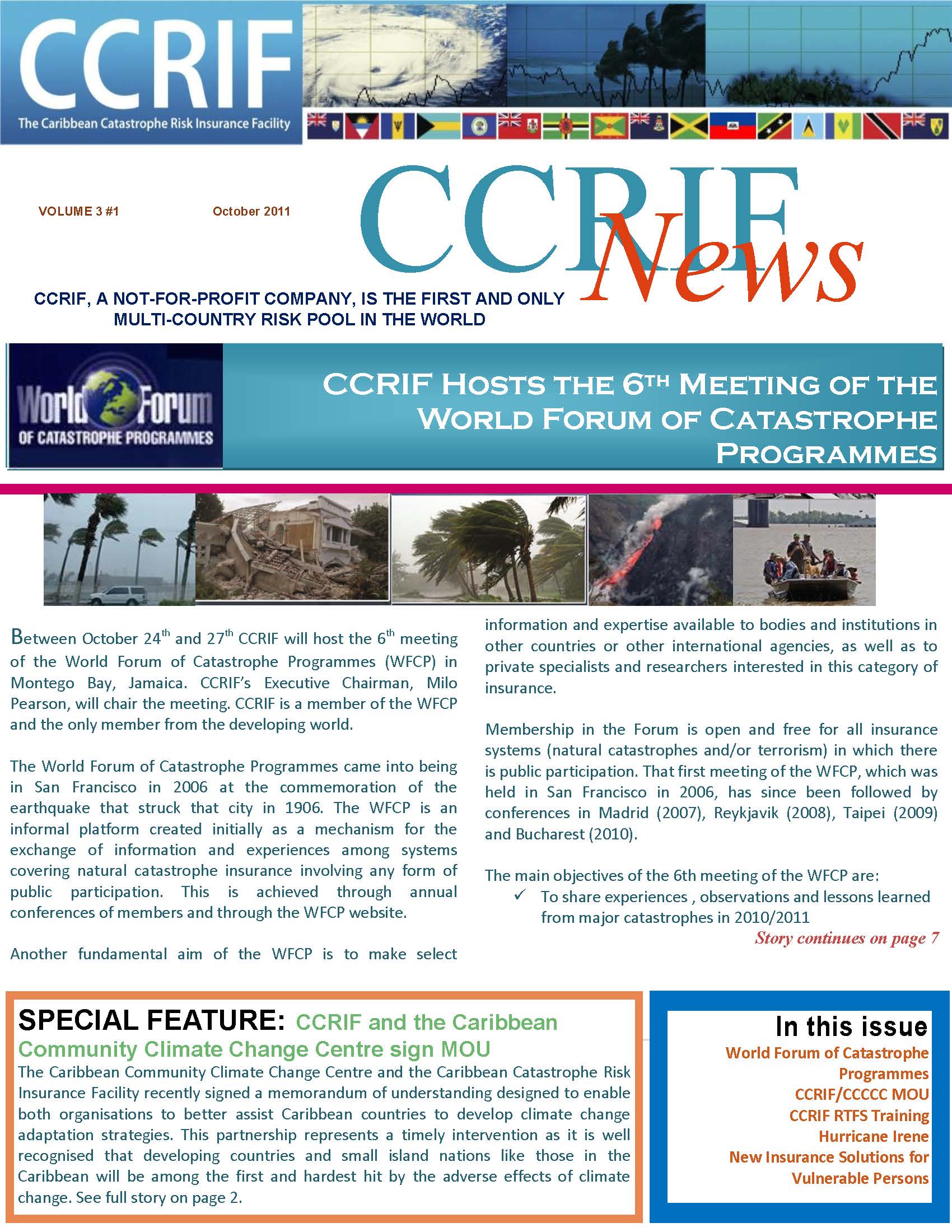 CCRIF News - Vol 3, No 1 - October 2011