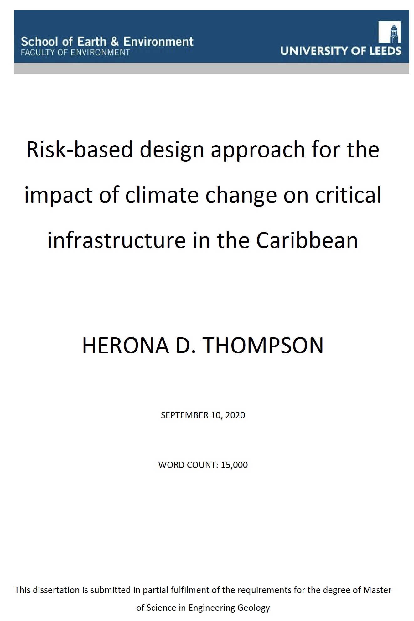 Risk-based design approach for the impact of climate change on critical infrastructure in the Caribbean