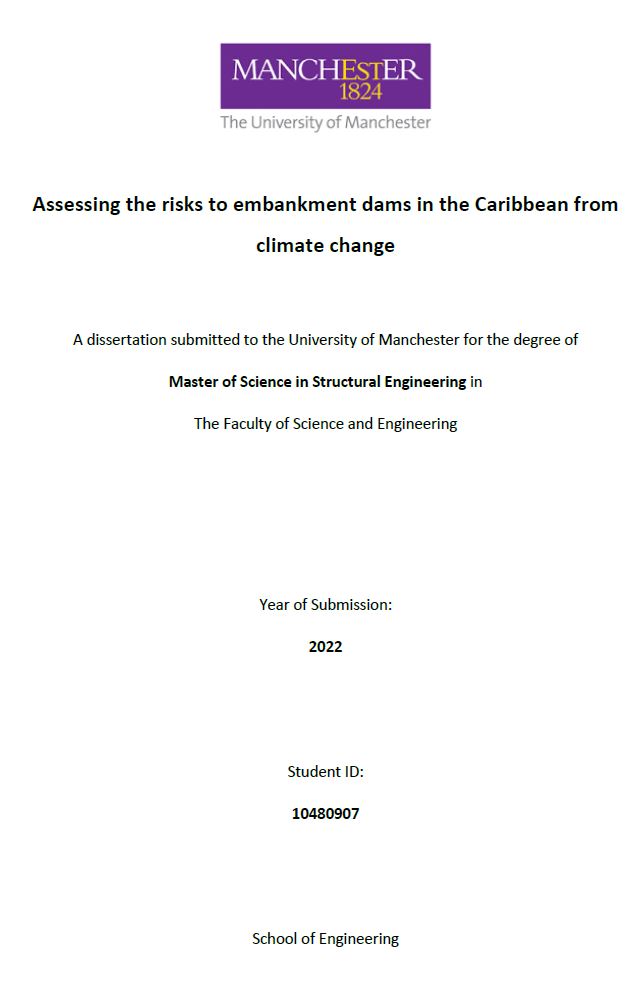 Assessing the risks to embankment dams in the Caribbean from climate change