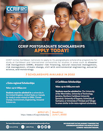 CCRIF Postgraduate Scholarships Flyer