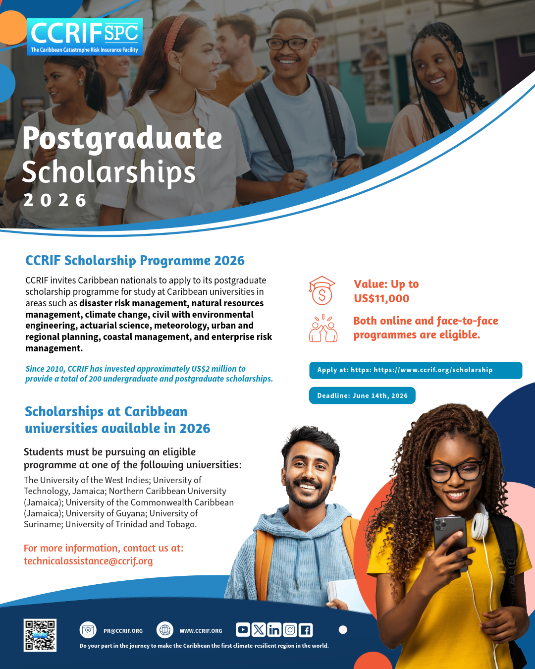 CCRIF Postgraduate Scholarships Flyer