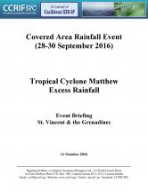 Event Briefing - TC Matthew Excess Rainfall - Covered Area Rainfall Event - St. Vincent & the Grenadines - September 28-30, 2016