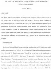 The Effect of the North Atlantic Oscillation on the Rainfall Patterns in Grenada