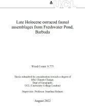 Late Holocene ostracod faunal assemblages from Freshwater Pond, Barbuda