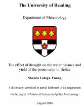 The effect of drought on the water balance and yield of the potato crop in Belize